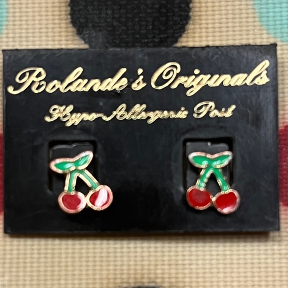Stylish Cherry Bomb Black Earring Backings